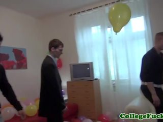 European college girlfriend jizzed at her party