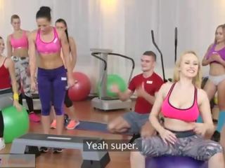 Fitness rooms big boobs babes suck and fuck teachers phallus before orgasme